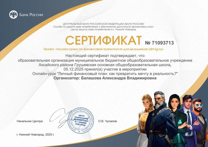 Серт. Личный фин план